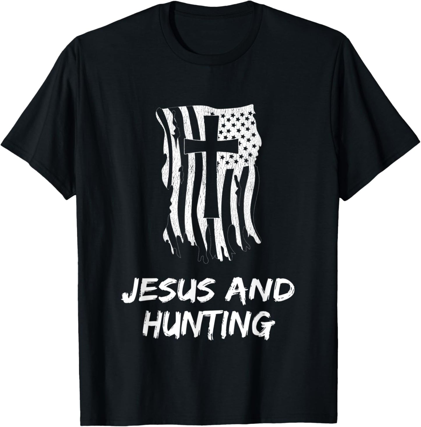 Jesus and Hunting Design for Christian Hunters Design T-Shirt - T-Shirt | Black