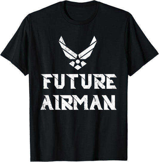Air Force Future Airman Vintage Military Veteran American T-Shirt - T-Shirt | Black
