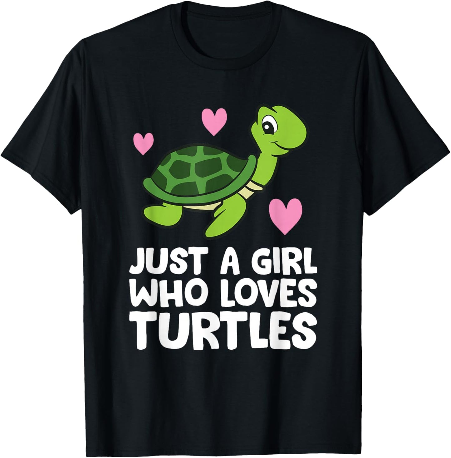Just a Girl Who Loves Turtles T-Shirt - T-Shirt | Black