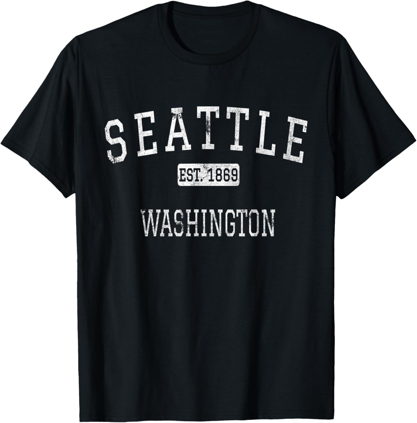 Seattle Washington WA Vintage T-Shirt - T-Shirt | Black