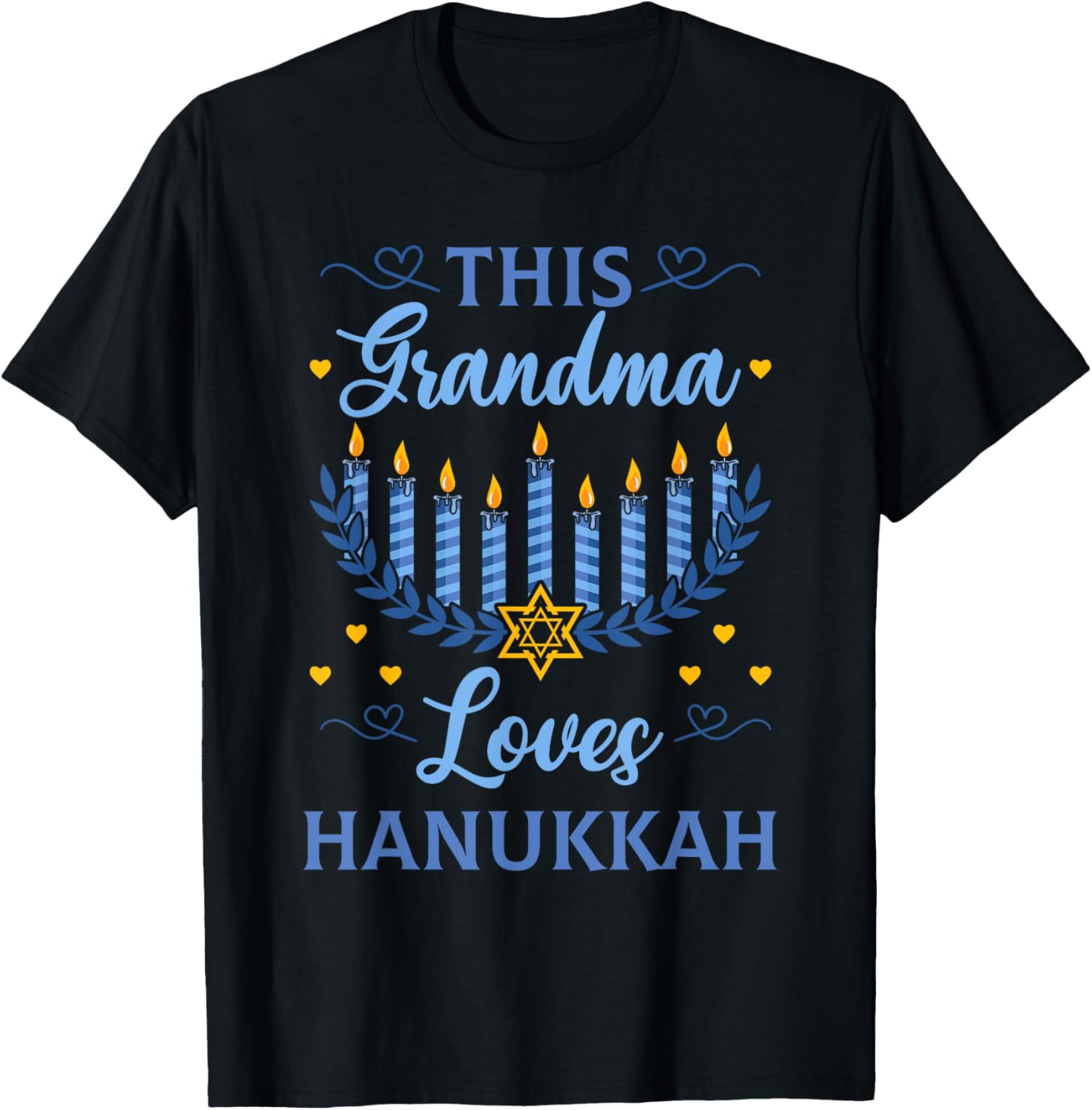 Hanukkah Grandma Jewish Festival Bubbe Chanukah Latke Hanuka T-Shirt - T-Shirt | Black