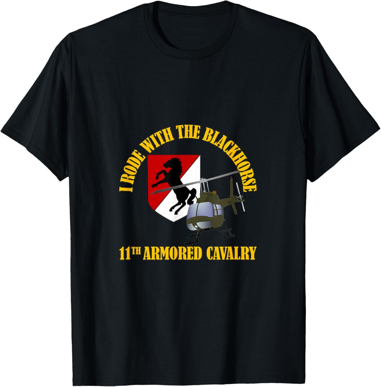 I Rode With The Blackhorse 11th Armored Cavalry Regiment T-Shirt - T-Shirt | Black