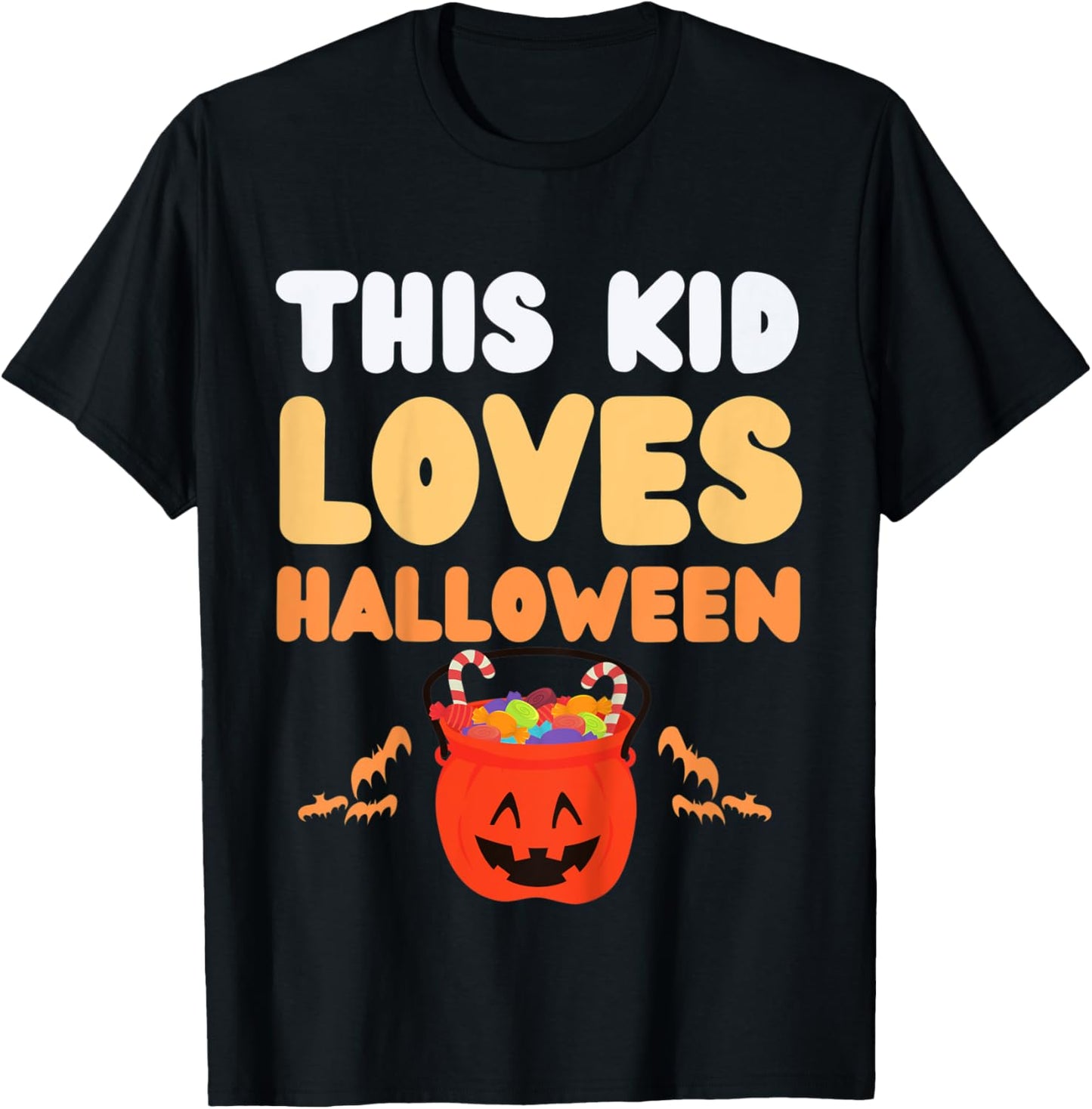 Kids This Kid Loves Halloween Fun Novelty Kids Funny Holidays T-Shirt - T-Shirt | Black