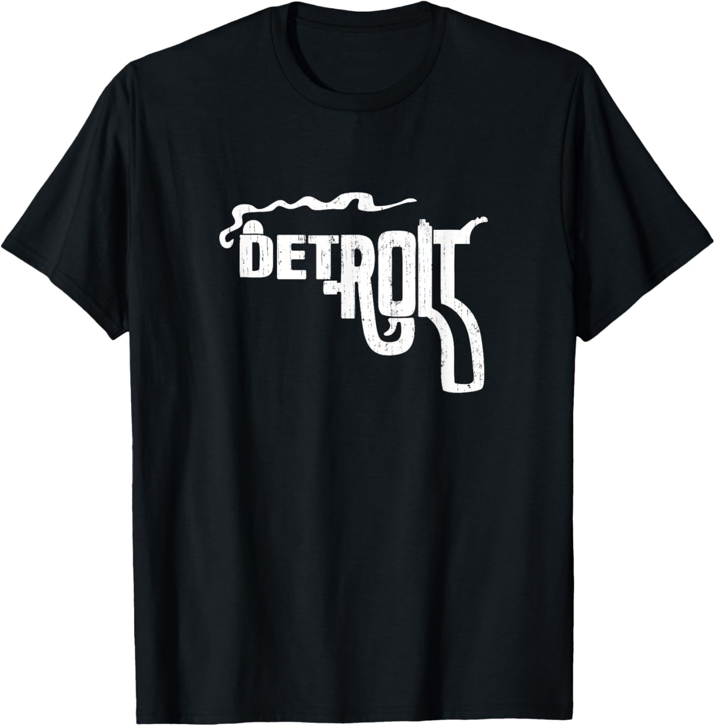 Detroit Smoking Gun Vintage T-Shirt - T-Shirt | Black