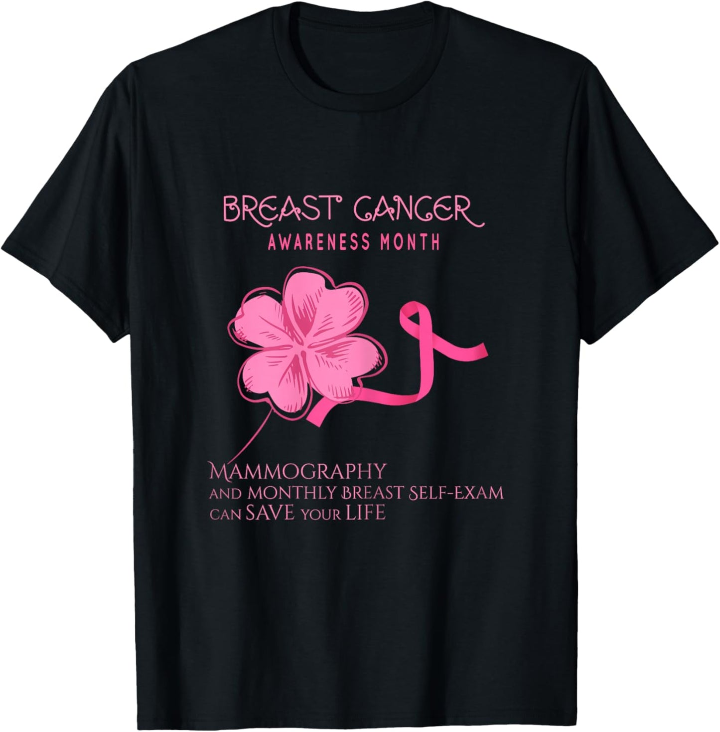 Breast Cancer Awareness Mammography Self Breast-Exam T-Shirt - T-Shirt | Black