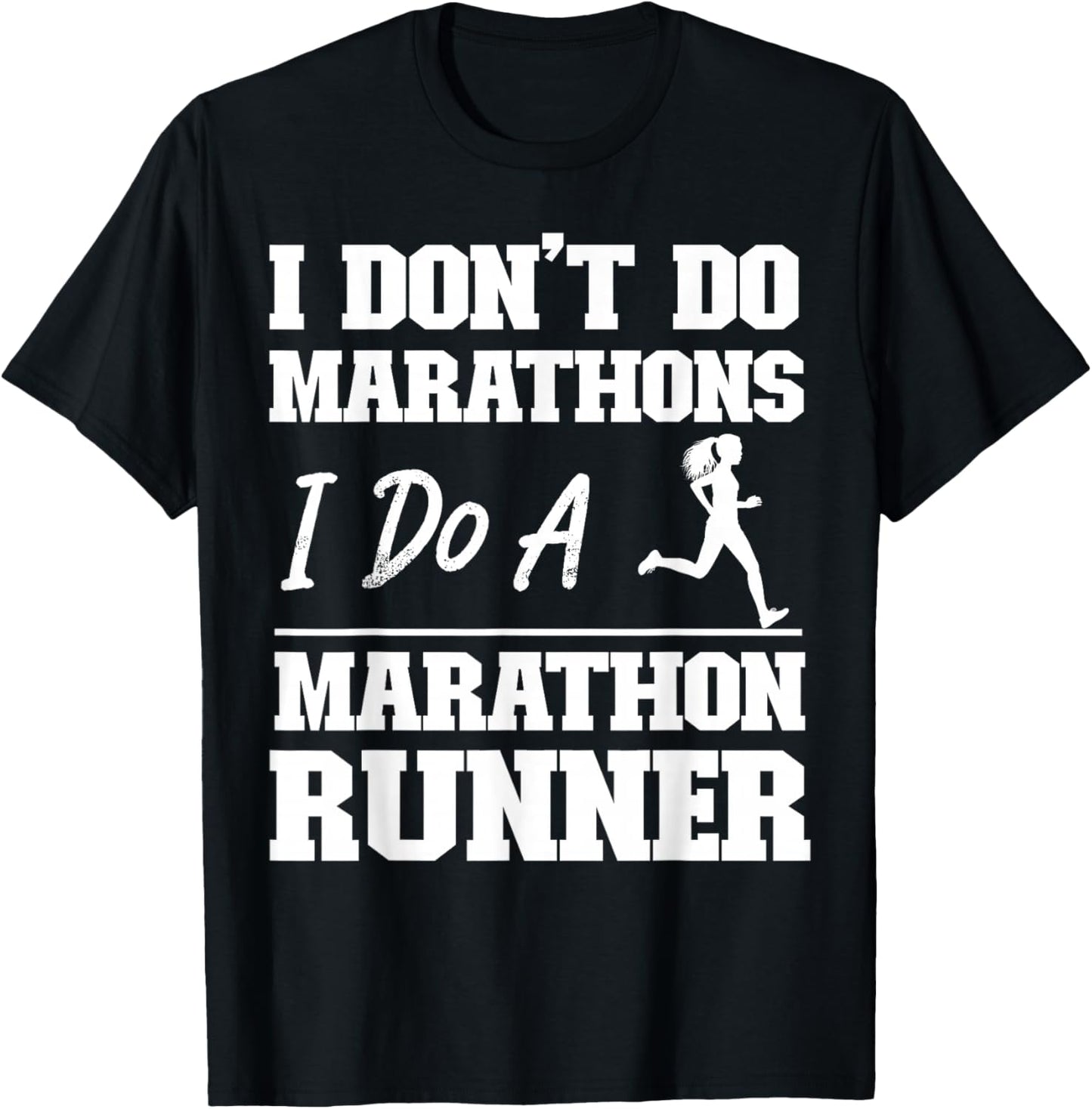 Funny Running Jogging Jogger HS0 -Adult Black Cotton Blend Short Sleeve Small Running Half Marathon T-Shirt - T-Shirt | Black