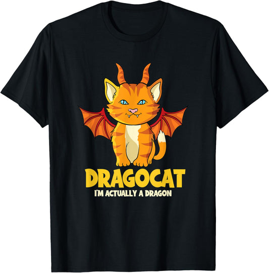 Dragocat Kitten Dragon Cat Halloween Women Kids T-Shirt - T-Shirt | Black