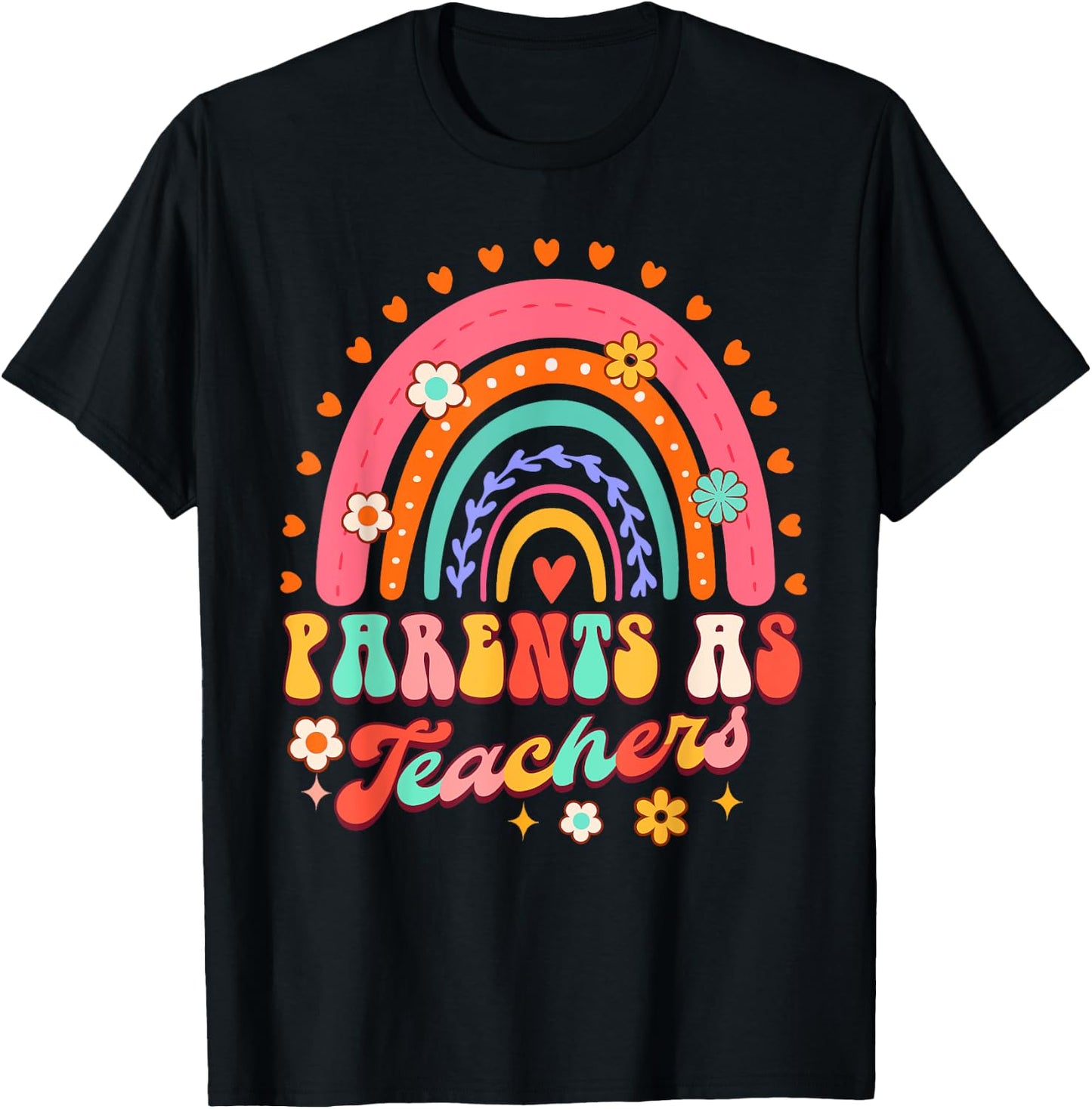 Early Childhood Educator PAT Rainbow Parents As Teachers T-Shirt - T-Shirt | Black