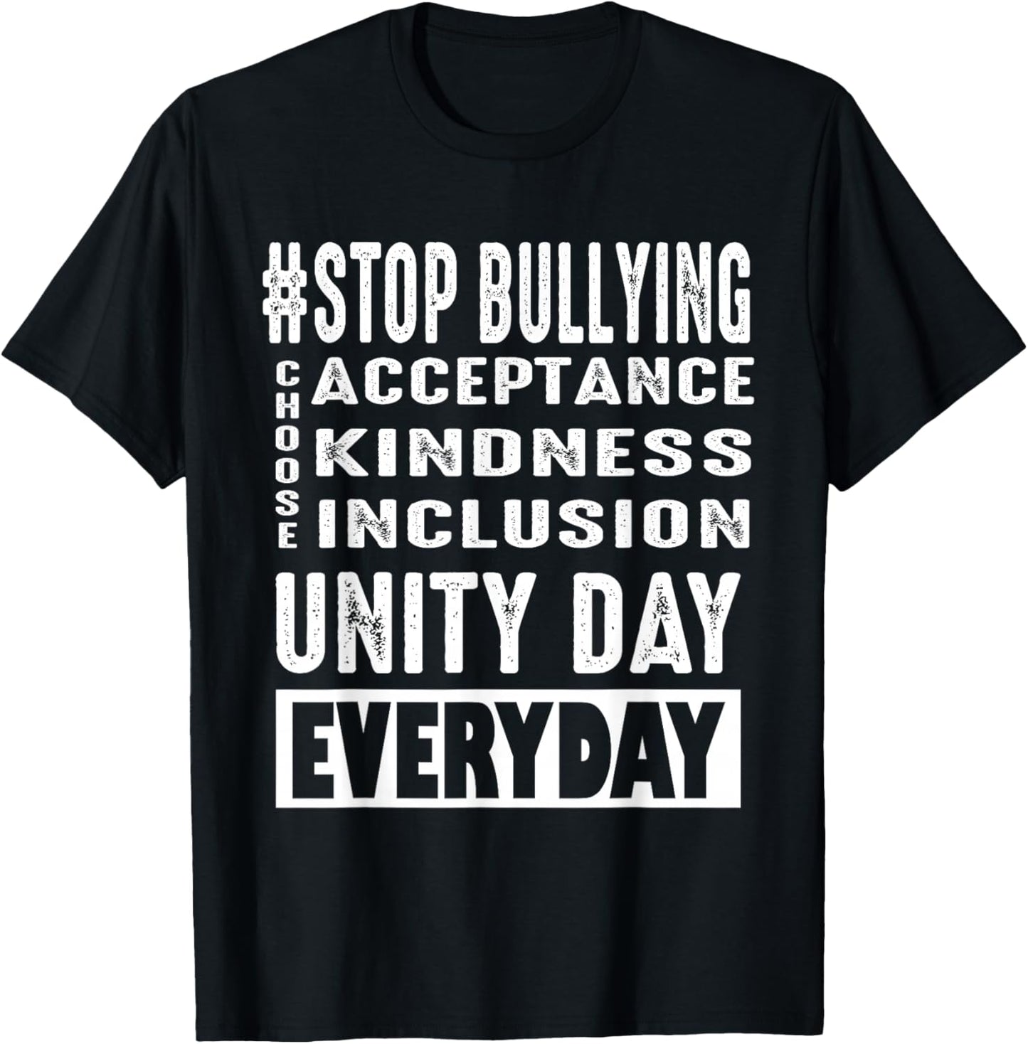 Unity Day Everyday Stop Bullying prevention month Orange T-Shirt - T-Shirt | Black