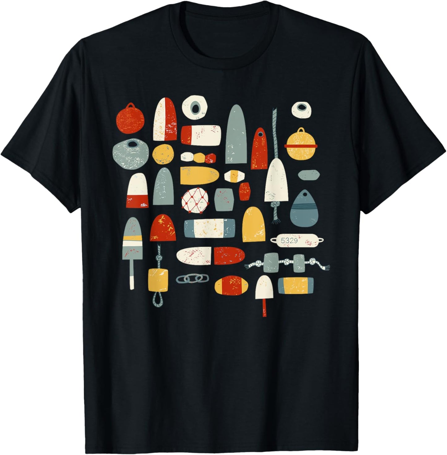 Fishing Boat Buoys T-Shirt - T-Shirt | Black