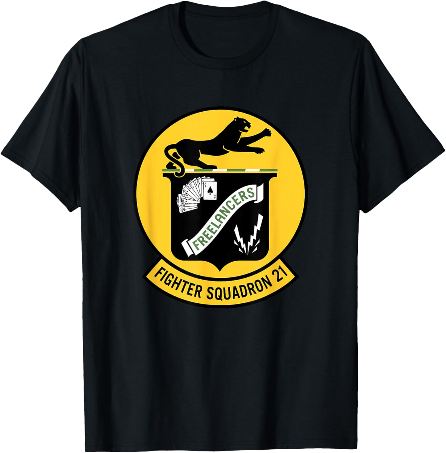 VF-21 Freelancers Fighter Squadron Two One Emblem T-Shirt - T-Shirt | Black