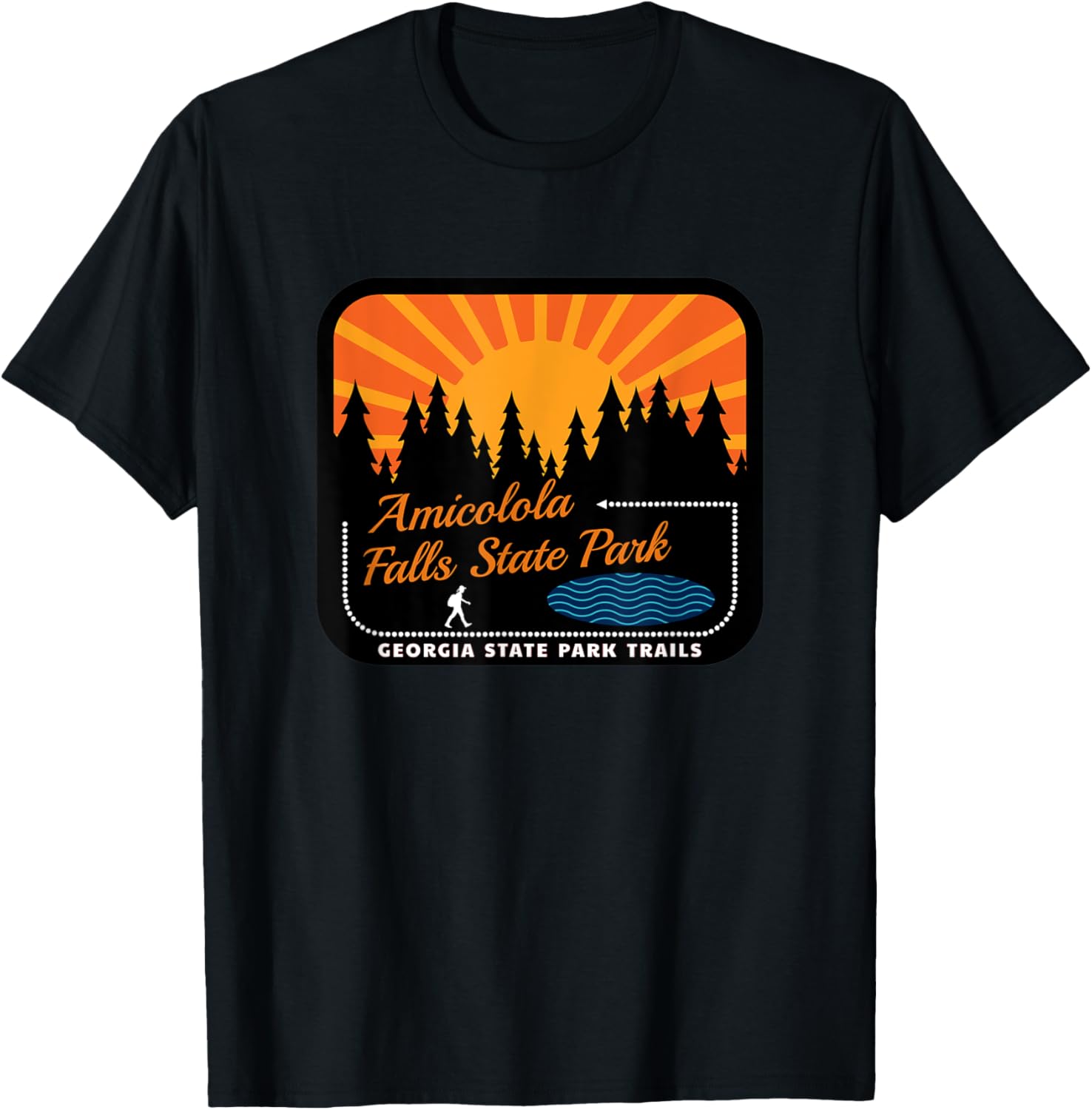 Amicolola Falls State Park Trails T-Shirt - T-Shirt | Black