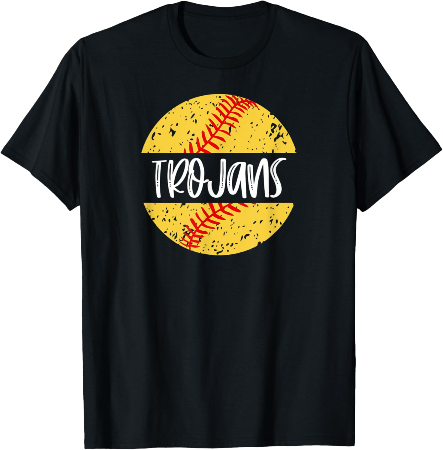 Trojans Softball Team Mascot School Spirit Game Day T-Shirt - T-Shirt | Black