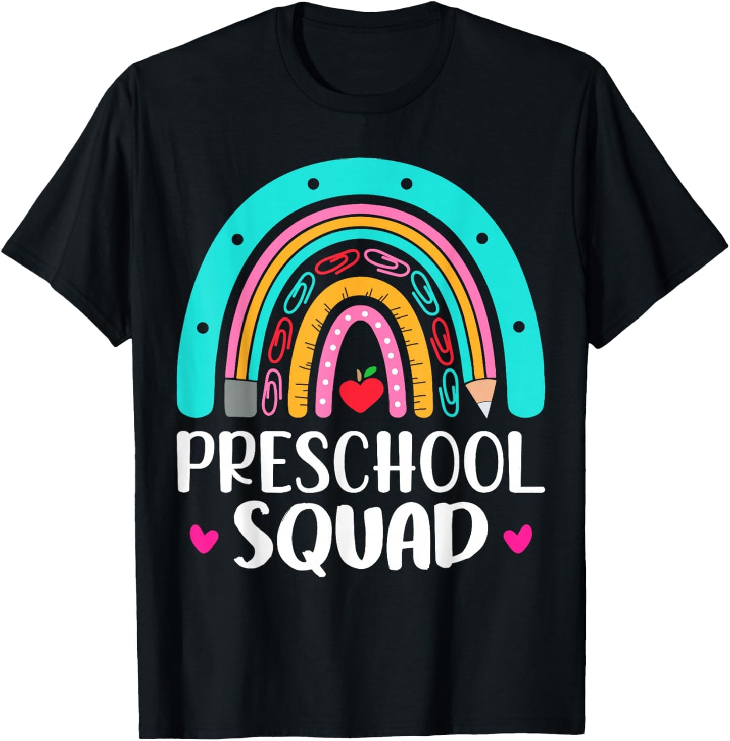 Graduation Preschool First Day School for Teachers Rainbow T-Shirt - T-Shirt | Black