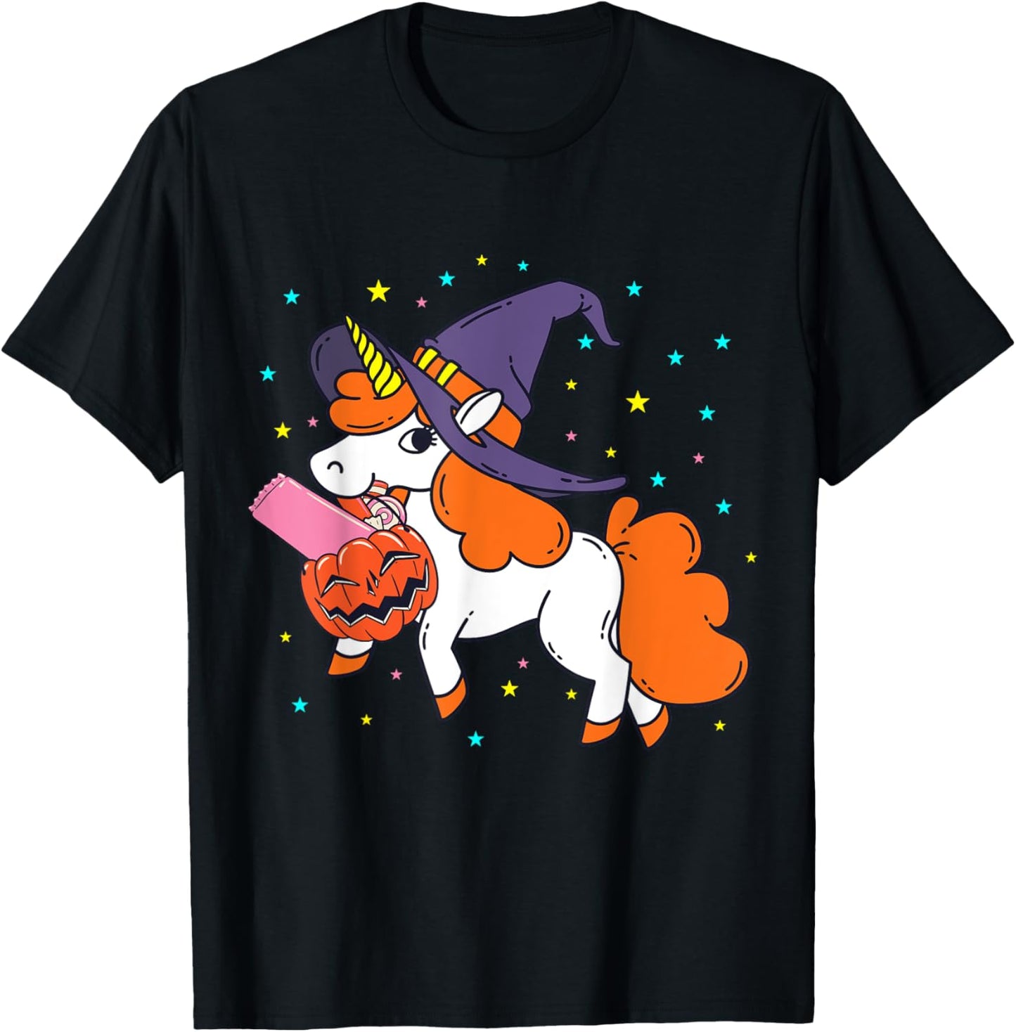 Halloween Unicorn Girls Women Witchy Unicorn Halloween T-Shirt - T-Shirt | Black