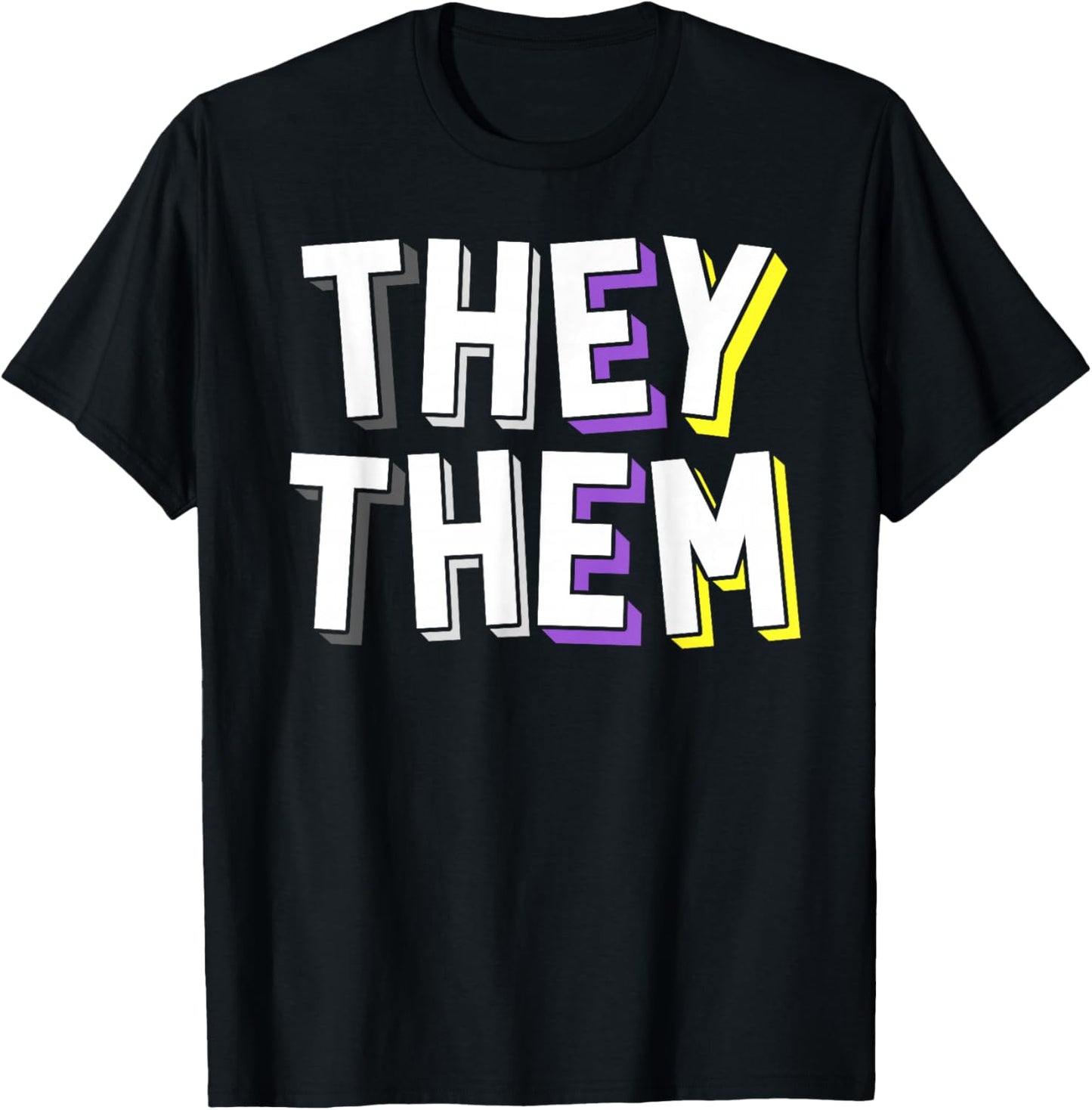 They Them Pronoun Gender Non-Binary Awareness March Shirt T-Shirt - T-Shirt | Black