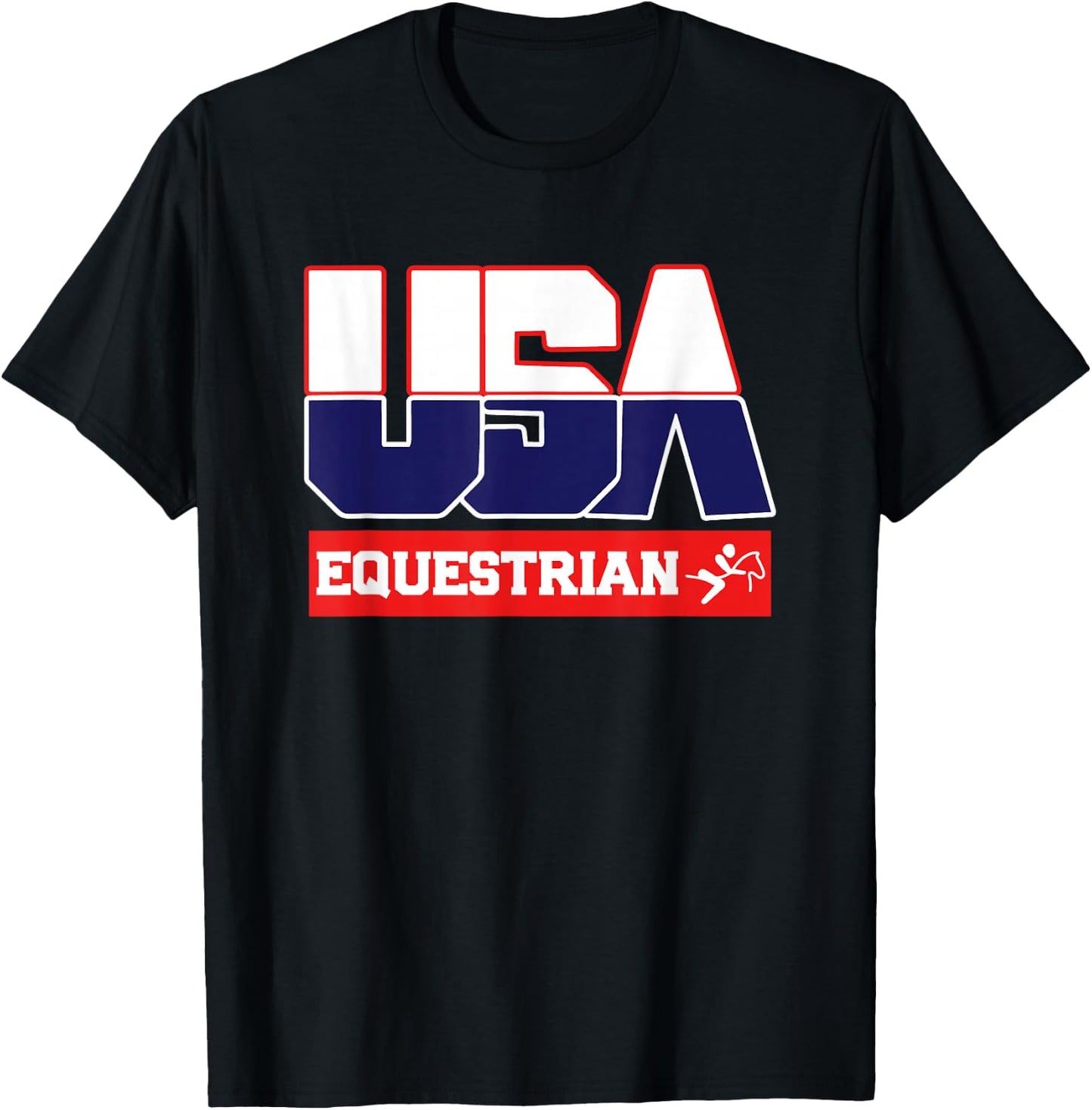 USA Team Equestrian - men & women American sports T-Shirt - T-Shirt | Black