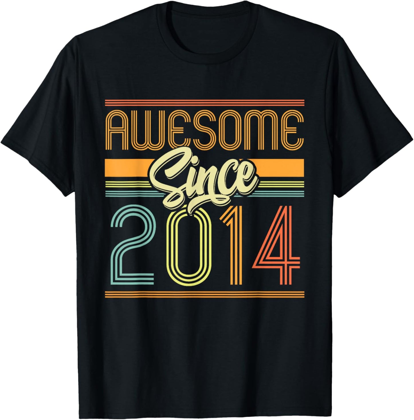 Awesome Since 2014 11th Birthday 11 Years Old Bday Kids Boys T-Shirt - T-Shirt | Black