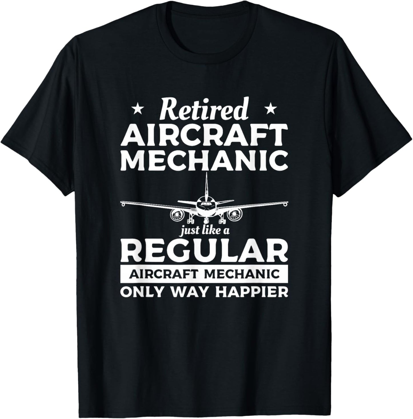 Retired Aircraft Mechanic Airplane Mechanics Retirement T-Shirt - T-Shirt | Black