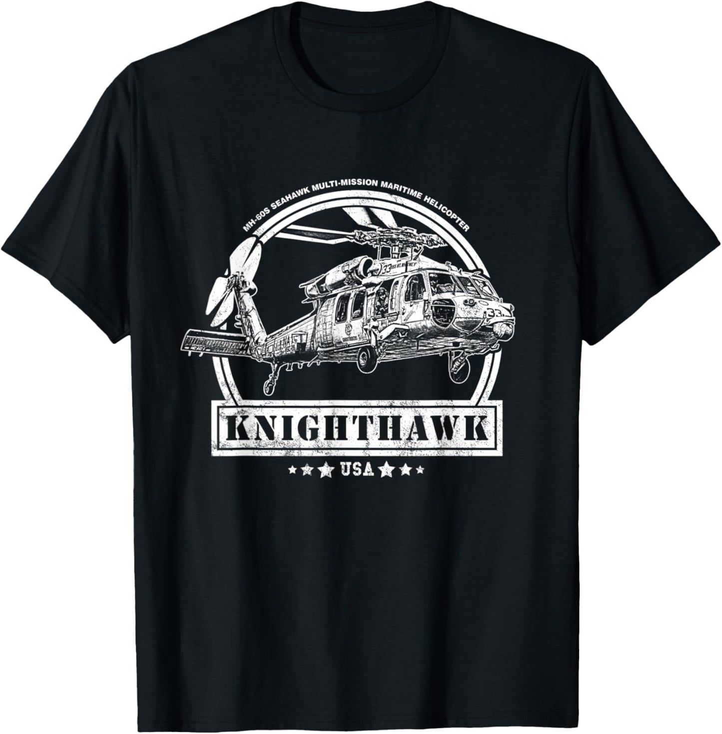 MH-60S Knighthawk Helicopter T-Shirt - T-Shirt | Black