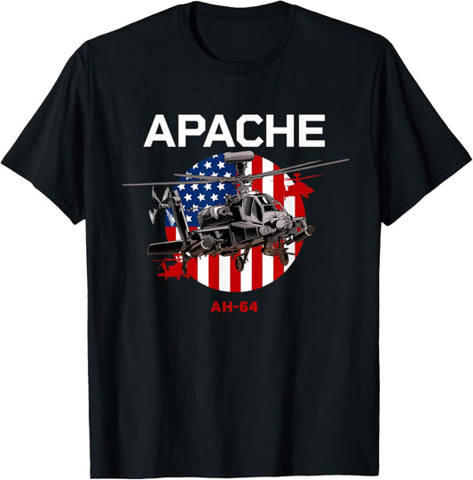 AH-64 Apache US Army Helicopter T-Shirt - T-Shirt | Black