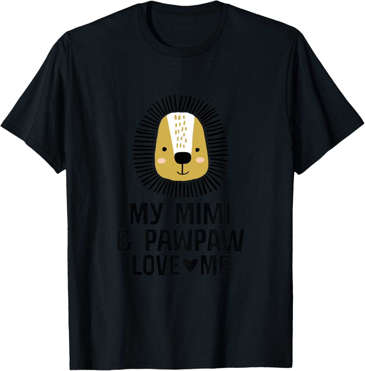 Kids Mimi and Pawpaw Love Me Grandson Boy Lion T-Shirt - T-Shirt | Black