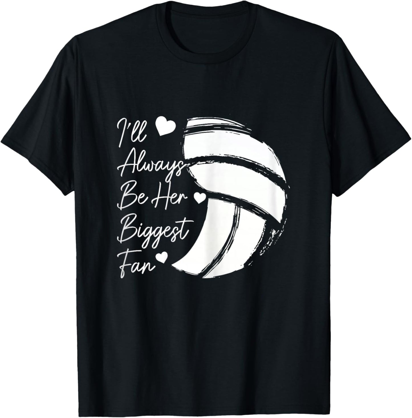 Volleyball Mom Her Biggest Fan Volleyball Daughter T-Shirt - T-Shirt | Black