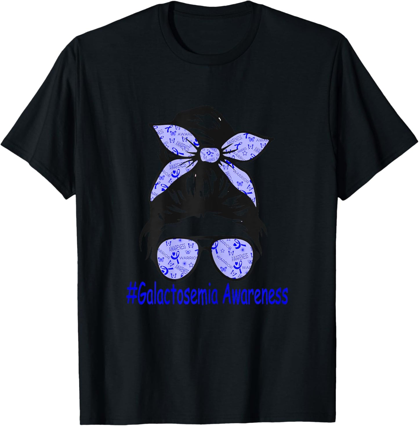 Galactosemia awareness Messy Bun T-Shirt - T-Shirt | Black