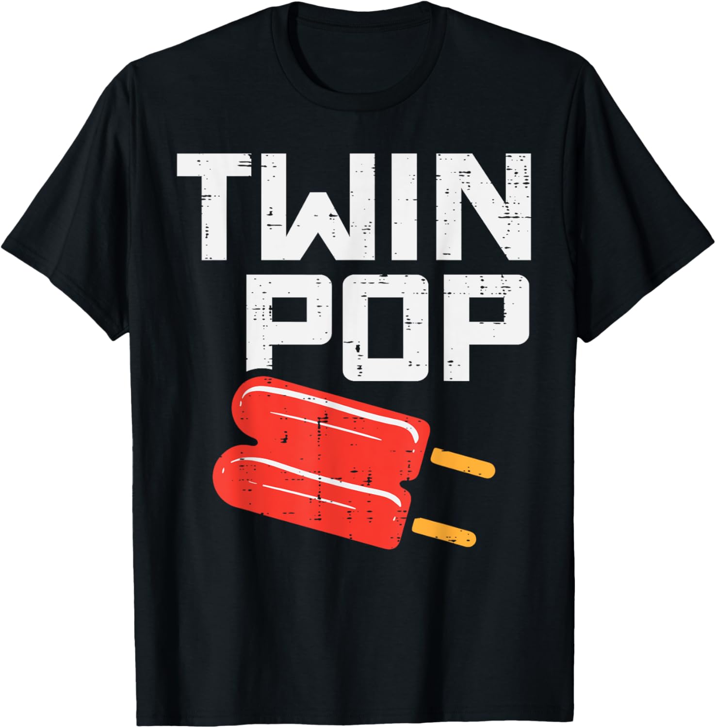 Twin Pop Pop Ice Cream Fathers Day Grandpa Pops Paw Paw Men T-Shirt - T-Shirt | Black