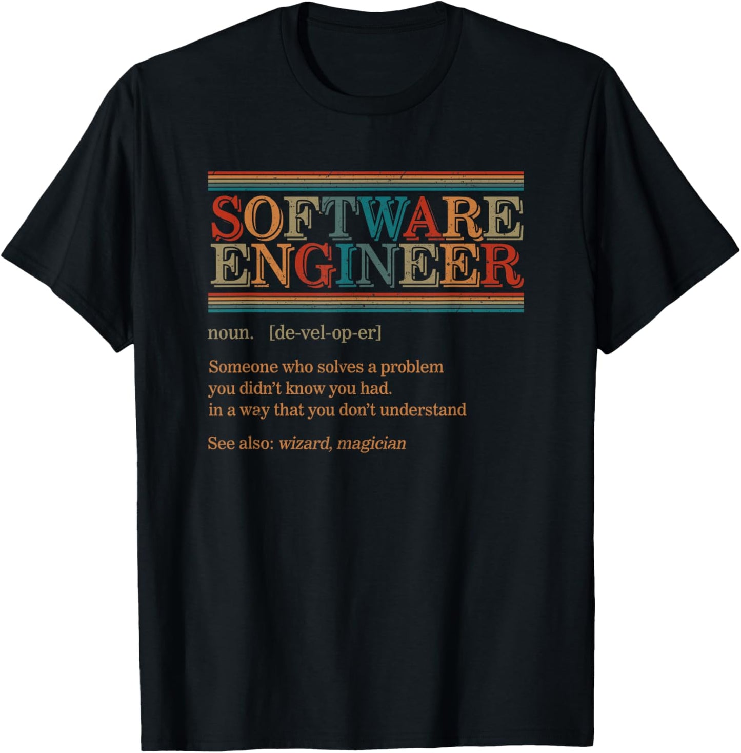 Software Engineer Definition Computer Science Graduate Gift T-Shirt - T-Shirt | Black