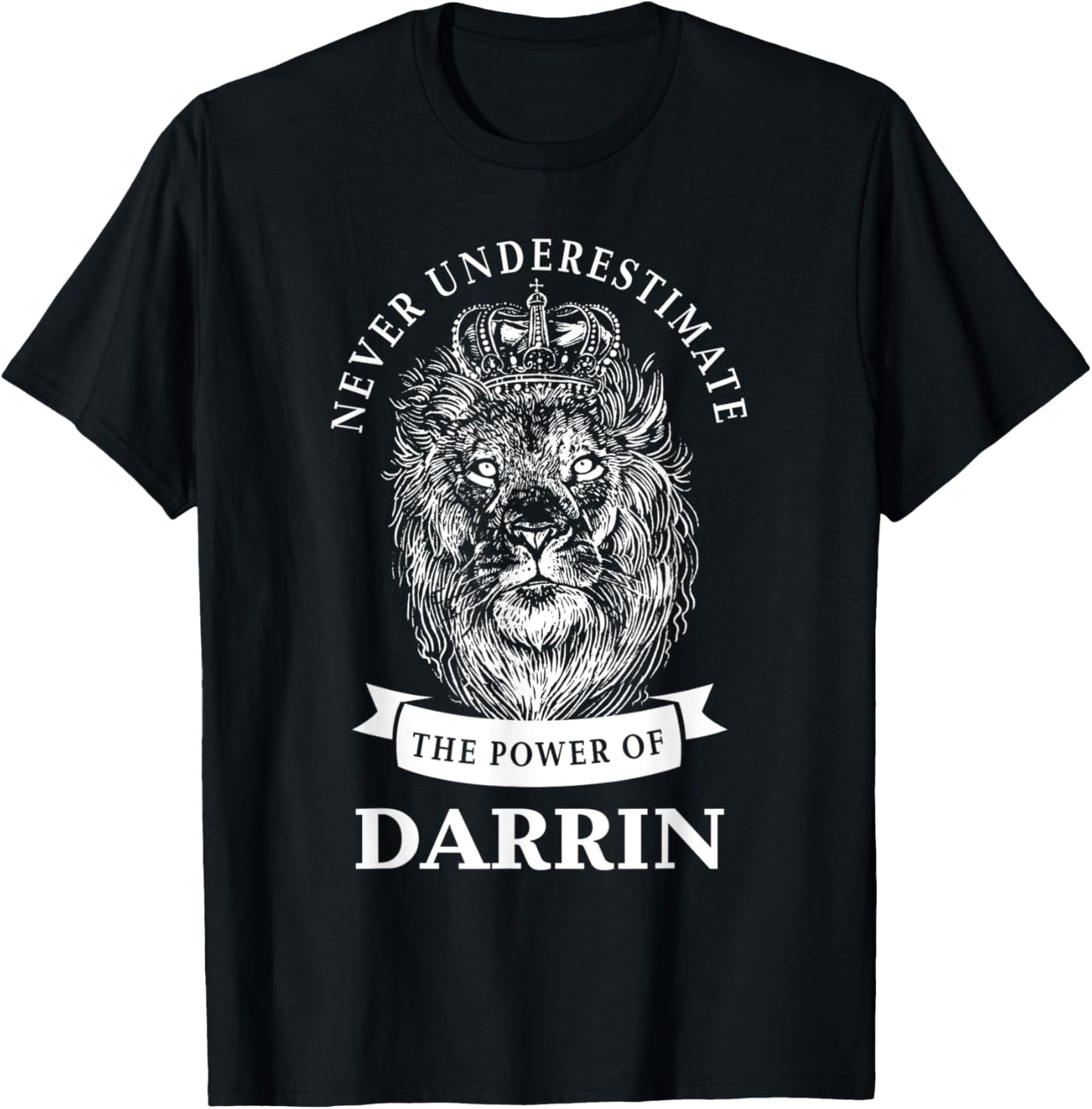Darrin Gift Name Lion T-Shirt - T-Shirt | Black