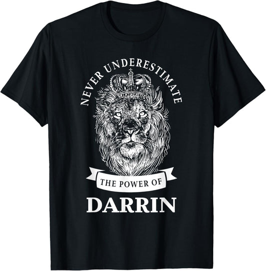 Darrin Gift Name Lion T-Shirt - T-Shirt | Black