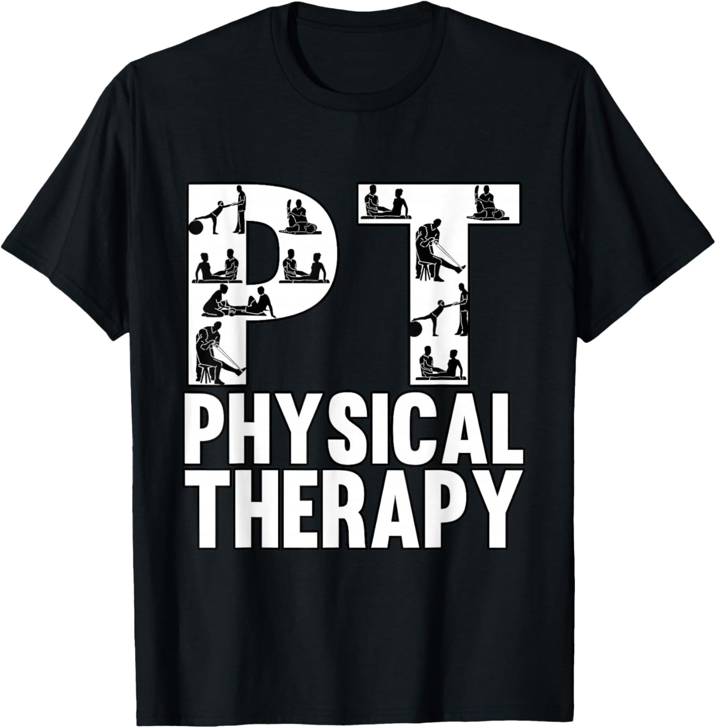 Health PT Physical Therapy Clinical Medical Professional T-Shirt - T-Shirt | Black