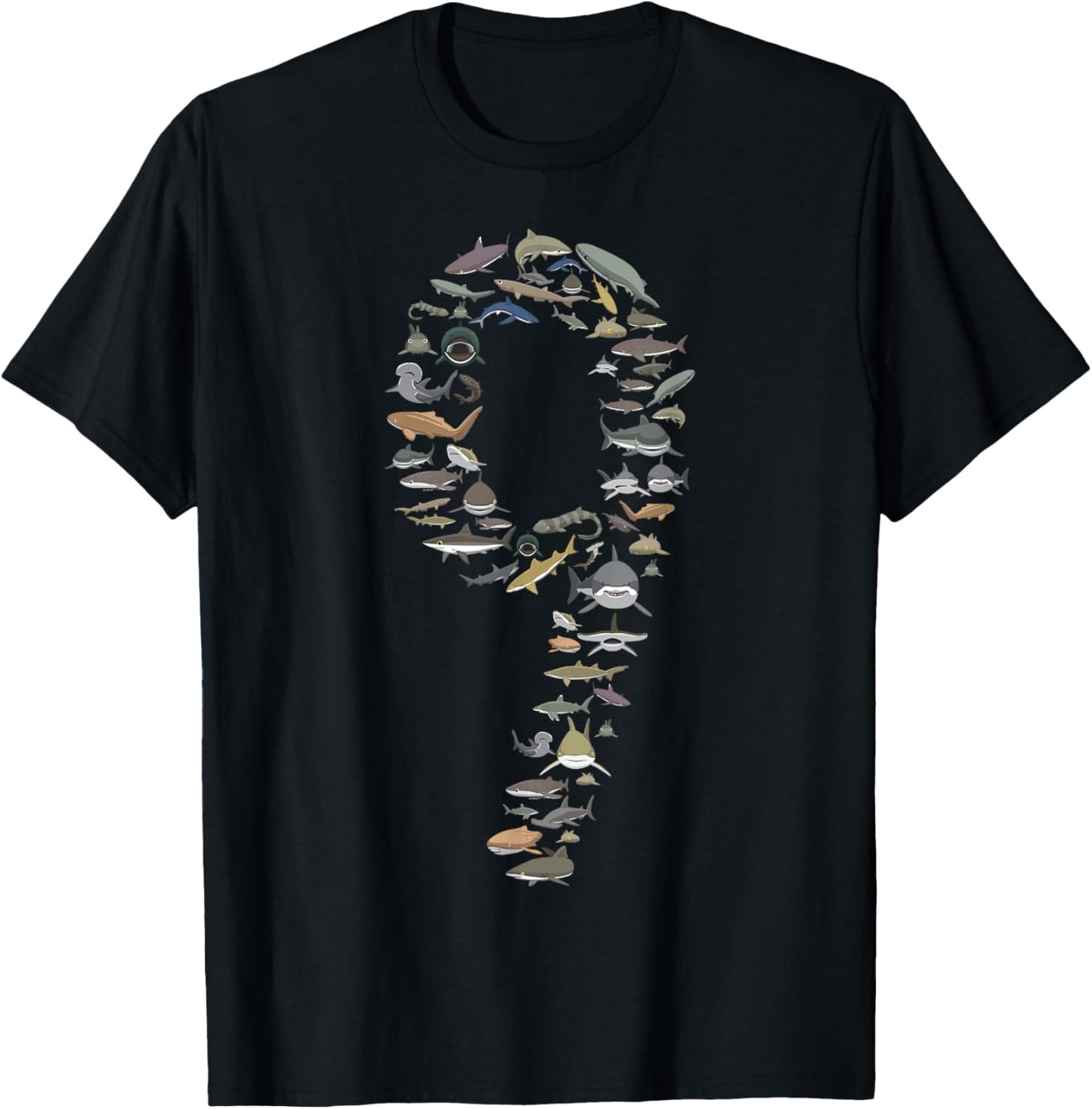 Shark Lover Type of Sharks Nine Years BDAY 9th Birthday T-Shirt - T-Shirt | Black