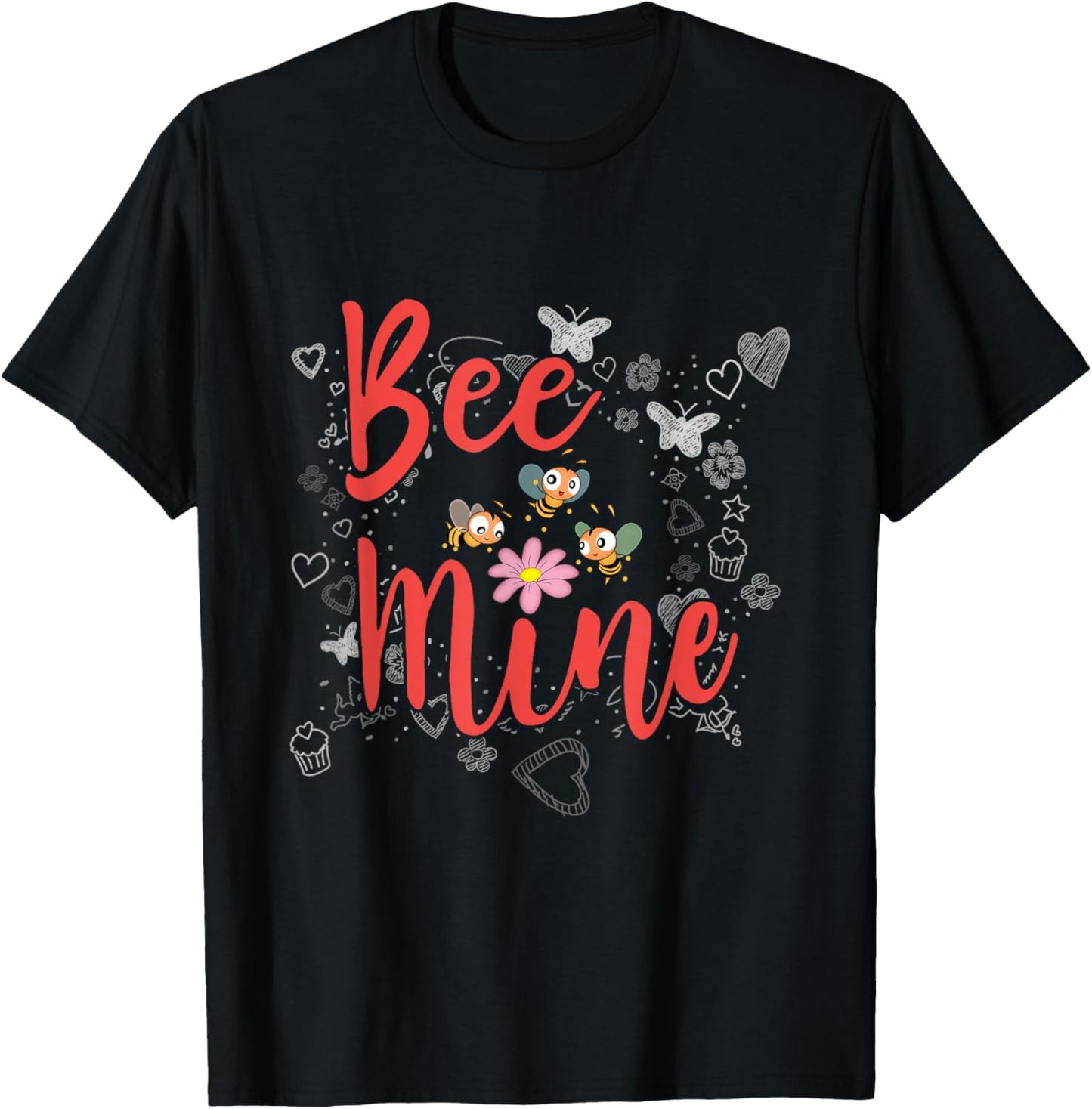 Bee Mine Sweethearts Girlfriends Boyfriends Valentines Day T-Shirt - T-Shirt | Black