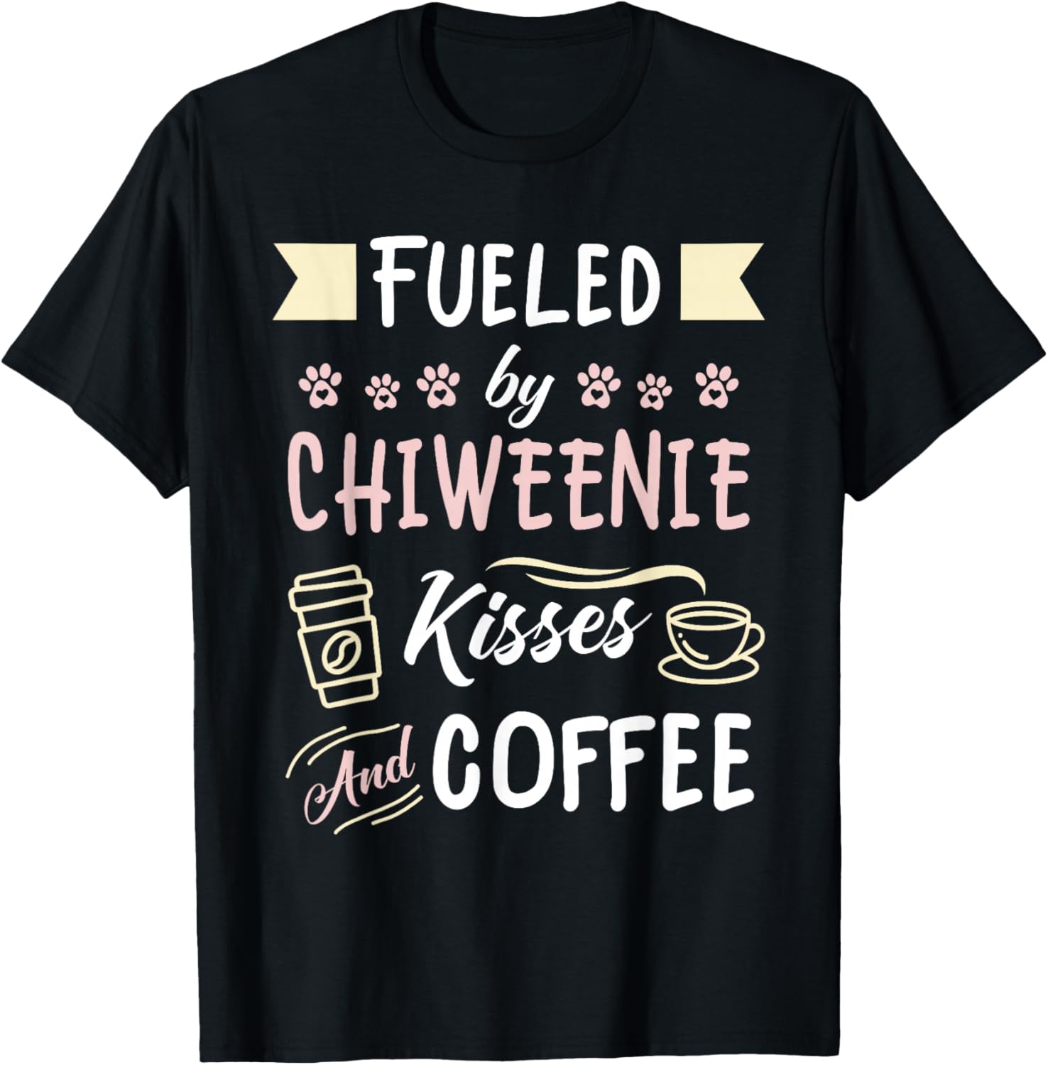 Chiweenie Mom Coffee Lover Dog Pet Owner T-Shirt - T-Shirt | Black