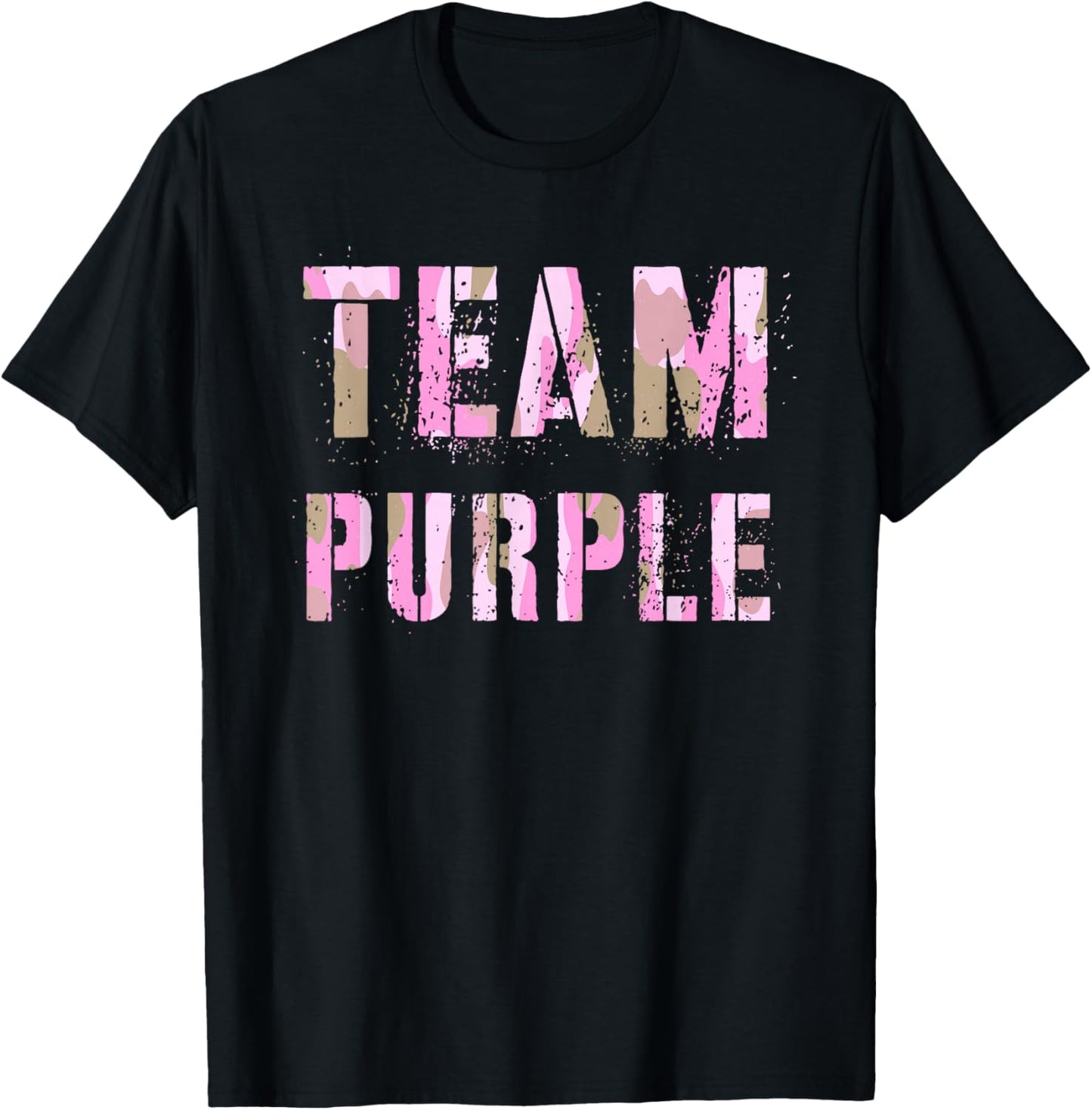 Vintage TEAM PURPLE Camo Summer Camp War Game Army Children T-Shirt - T-Shirt | Black