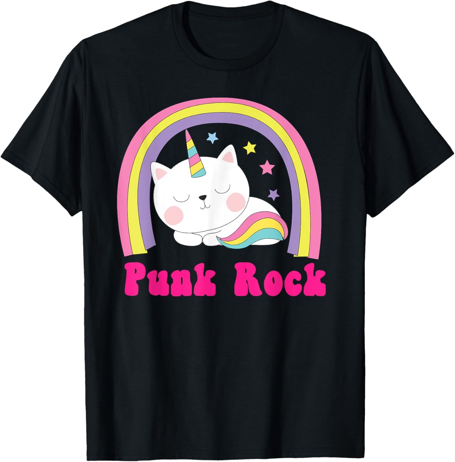 Punk Rock Shirt | Sarcastic Rainbow Funny Unicorn Punk Music T-Shirt - T-Shirt | Black