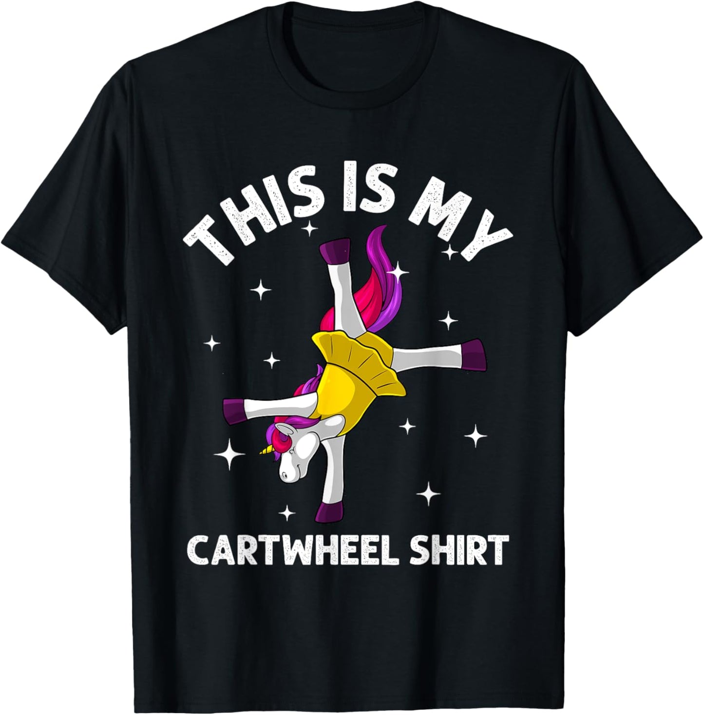 Cool Gymnastics Girls Gymnast Unicorn Cartwheel T-Shirt - T-Shirt | Black