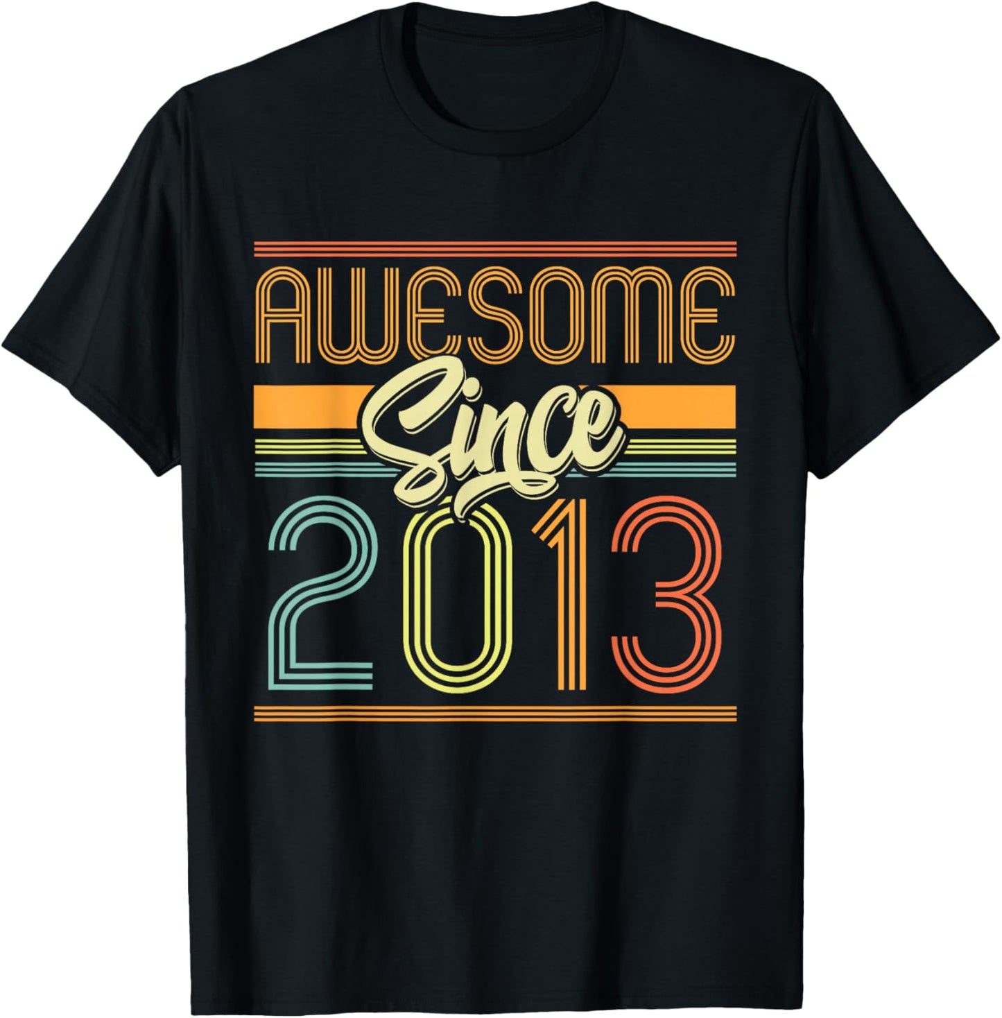 Awesome Since 2013 13th Birthday 13 Years Old Bday Kids Boys T-Shirt - T-Shirt | Black