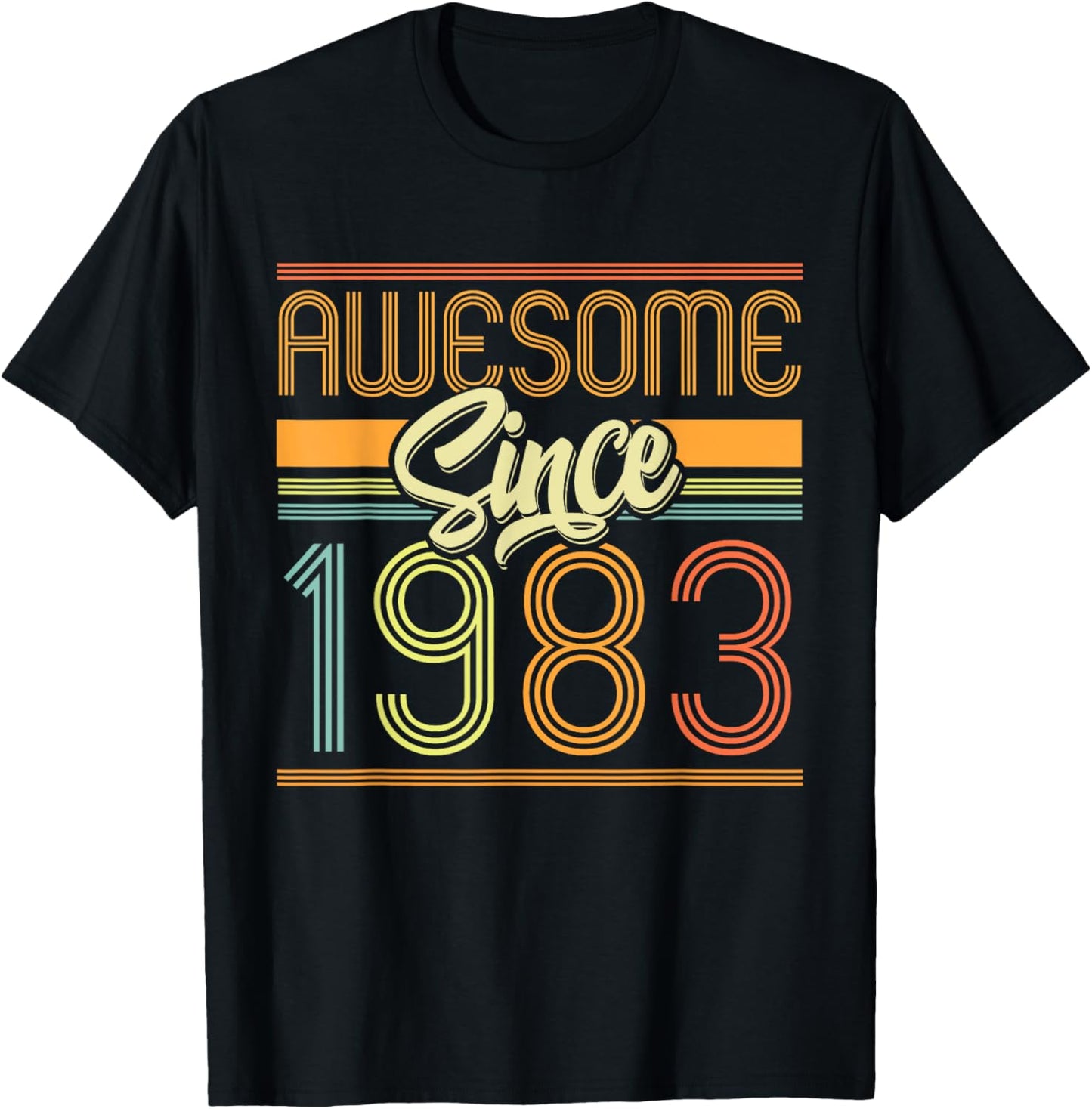 Awesome Since 1983 42nd Birthday 42 Years Old Bday Men Women T-Shirt - T-Shirt | Black