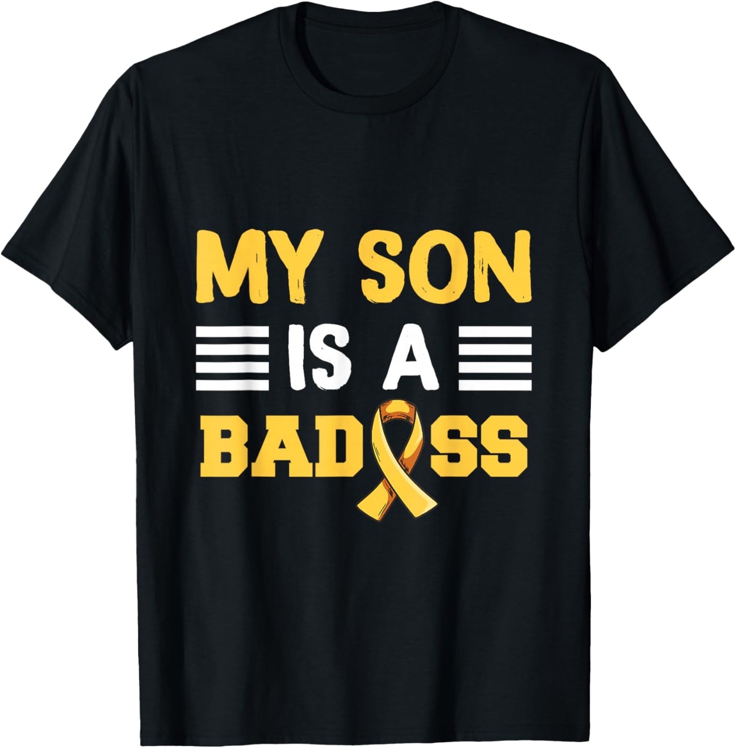 Childhood Cancer Design for a Dad of a warrior T-Shirt - T-Shirt | Black