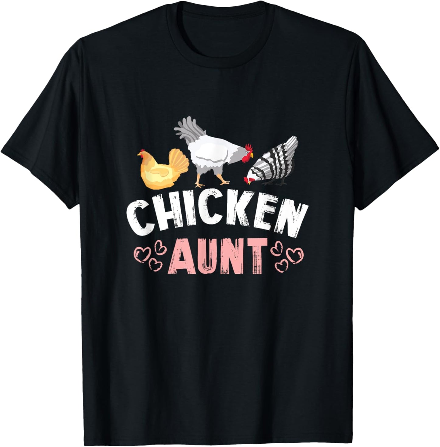 Chicken Aunt Auntie Farm T-Shirt - T-Shirt | Black