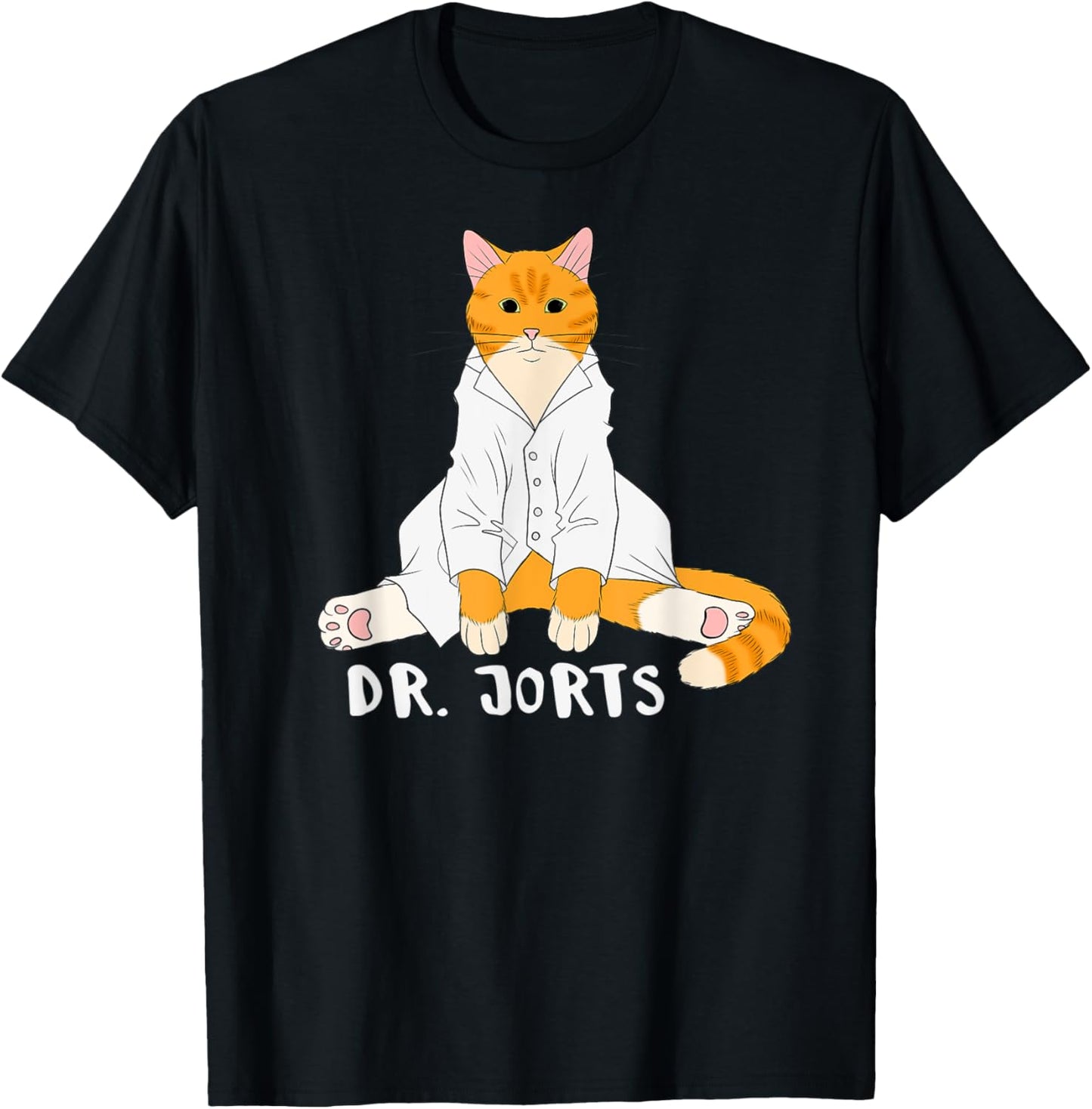 Dr. Jorts the Cat I like Jorts Funny Orange Tabby Cat Women Kids T-Shirt - T-Shirt | Black