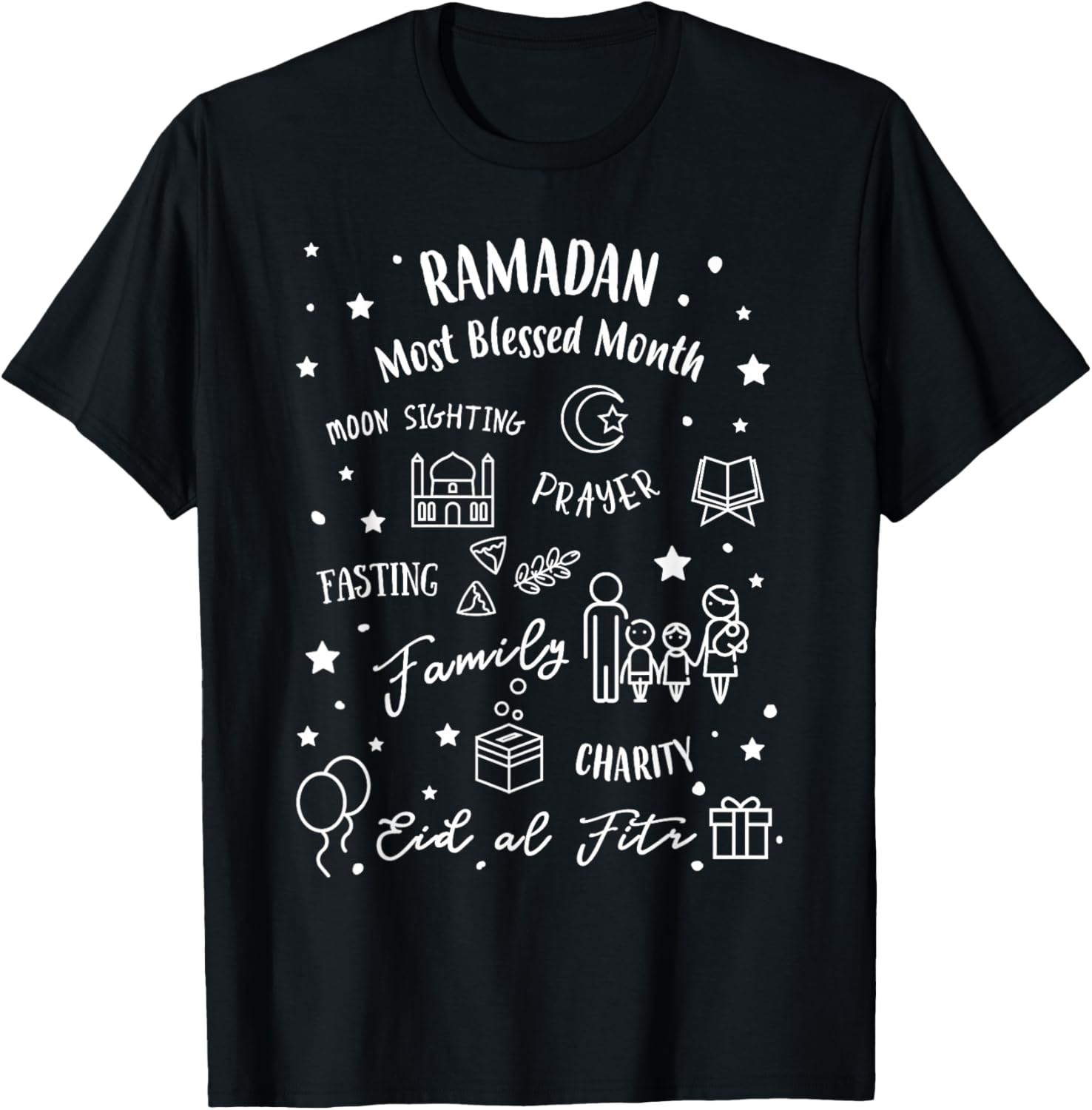 Ramadan Blessed Month Muslim Islamic Ramadhan Eid al Fitr T-Shirt - T-Shirt | Black