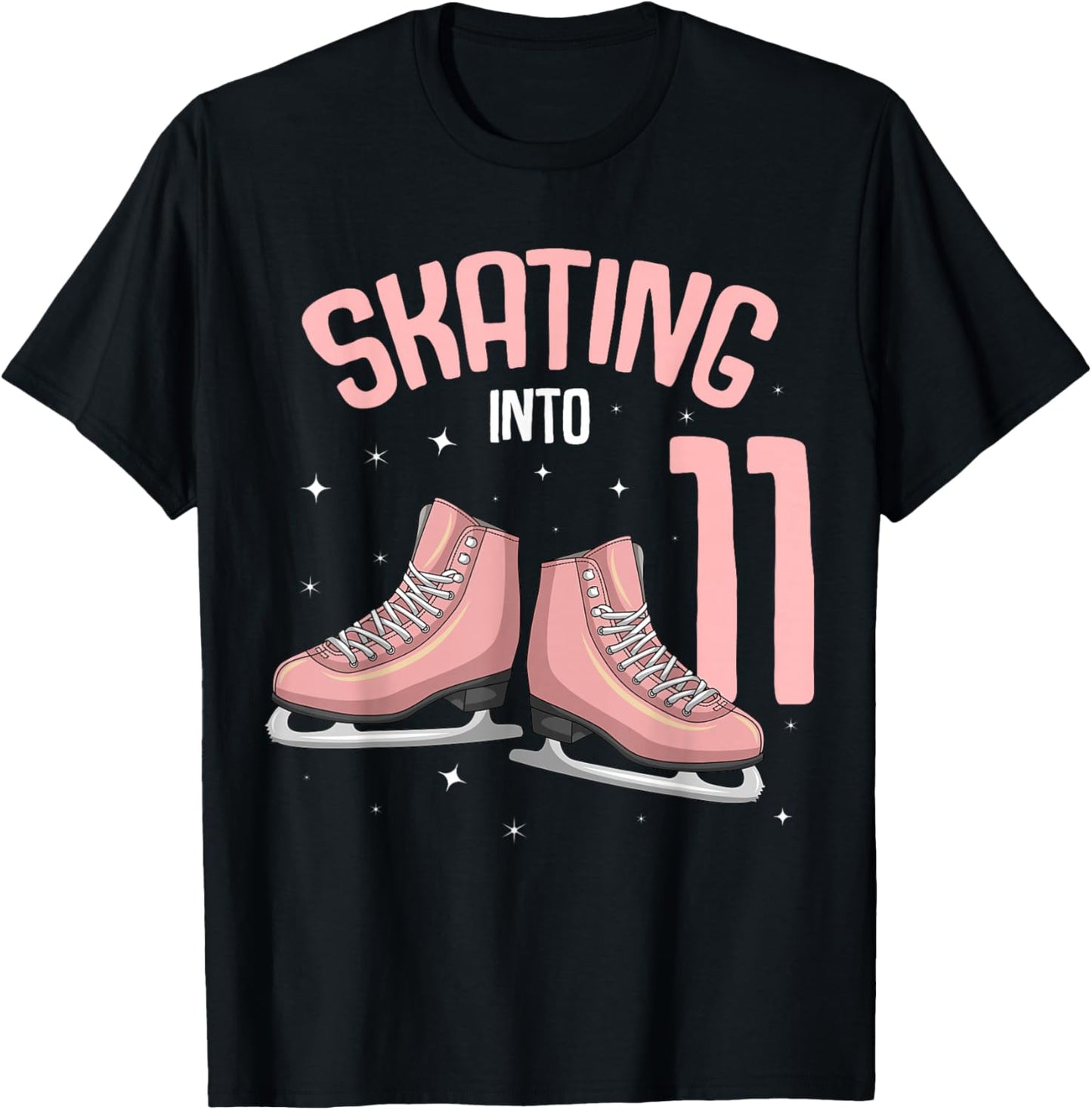 Ice Skating 11th Birthday Girl 11 Years T-Shirt - T-Shirt | Black