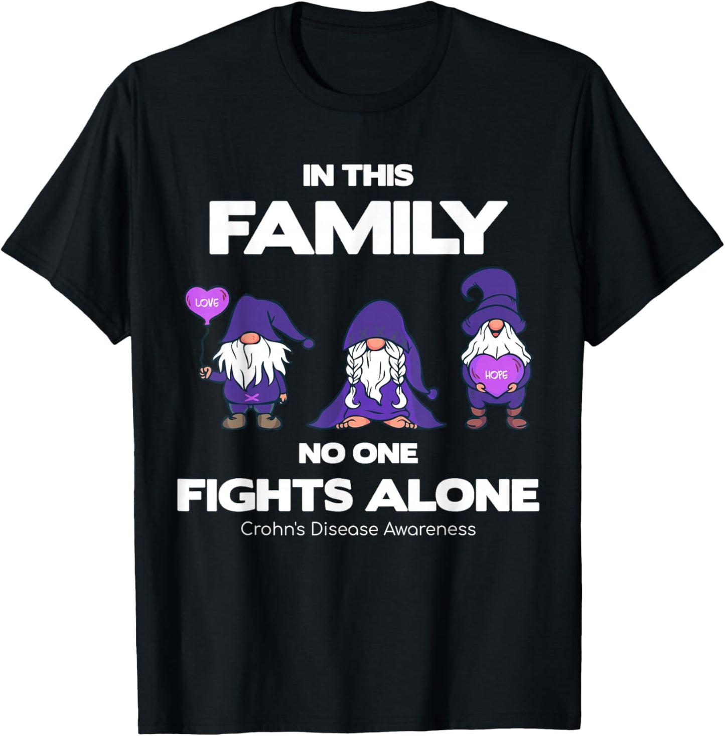 Crohn's Disease Awareness - Purple Warrior Fight Support T-Shirt - T-Shirt | Black