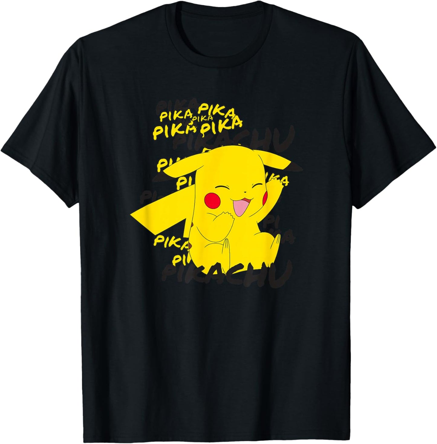 Pokémon Pikachu Cracks A Joke Laughing Small T-Shirt - T-Shirt | Black