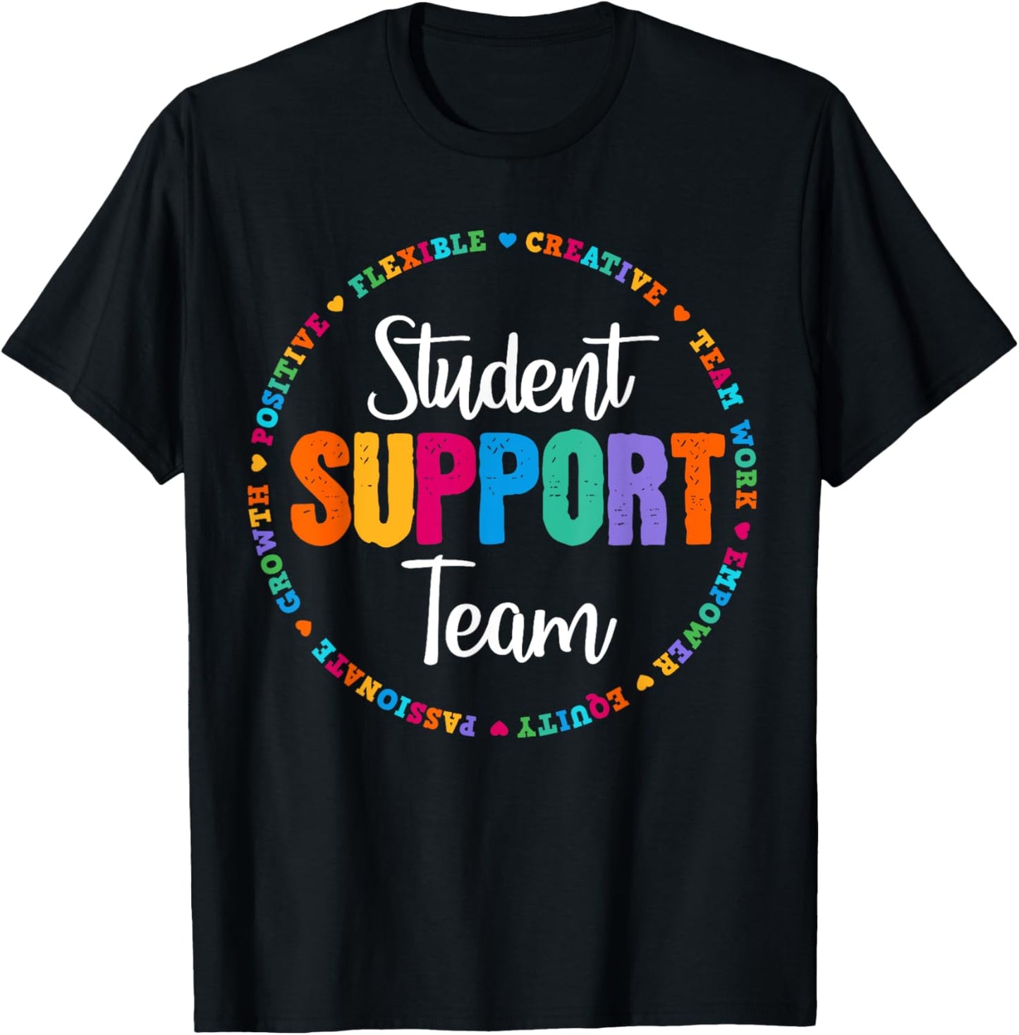 Student Support Team Counselor Social Worker Teacher Crew T-Shirt - T-Shirt | Black