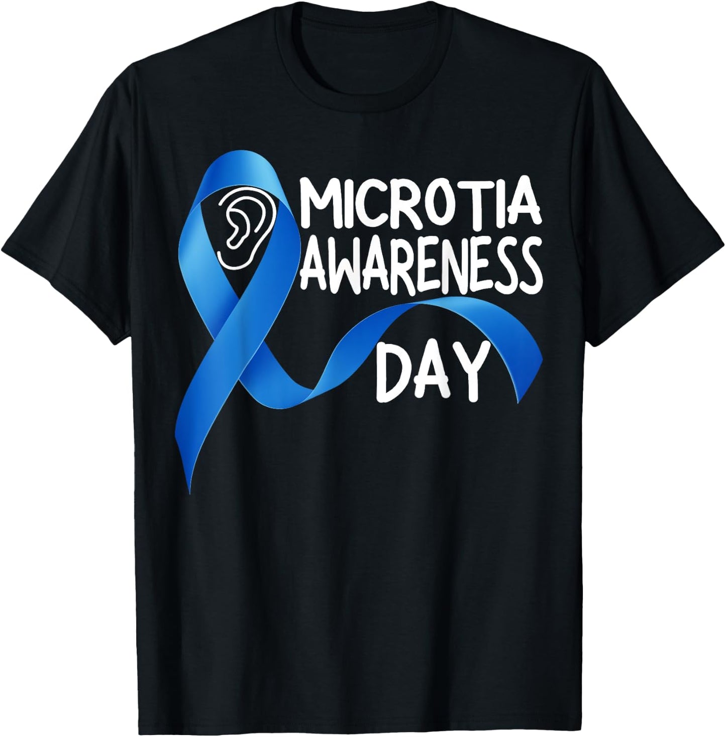 Microtia National Awareness Day Ribbon and Ear T-Shirt - T-Shirt | Black